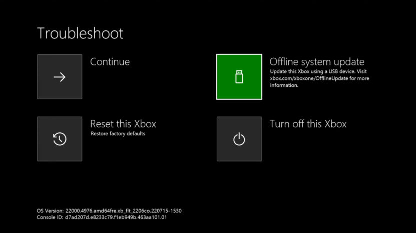 Offline System update for Xbox One
